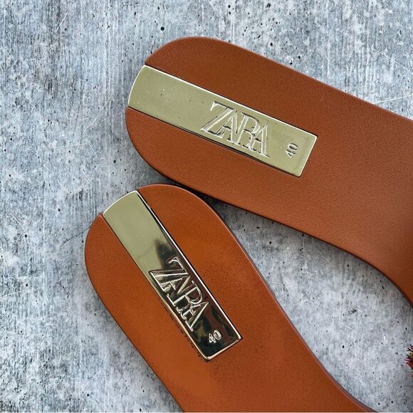 Zara Colorful Fringe Flats 40 - Picture 4 of 5